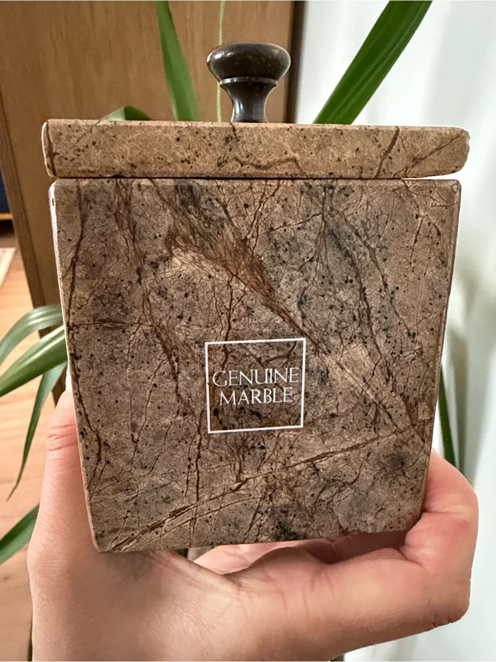 Brown Marble Decorative Box with Lid Tradewinds